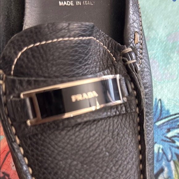 Prada woman’s Black Leather Slip-On Loafers - Picture 6 of 7